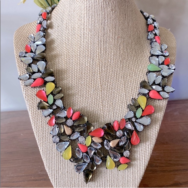 Vibrant Multicolor Teardrop Necklace
